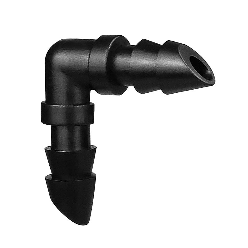 iMopo 70 Pack Drip Irrigation Barbed Elbow Fittings,Barbed Connector Fits Universal 1/4"" Drip Tubing, 90 Degree Drip Line Corner for Drip or Sprinkler System - Image 1